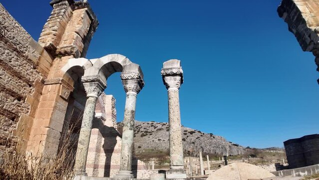 Ancient Ruins at archaeological area of Philippi, Eastern Macedonia and Thrace, Greece