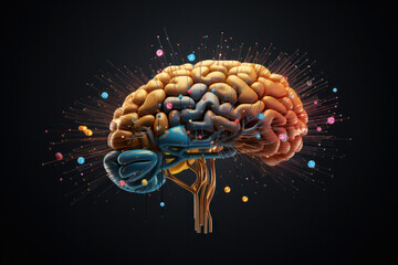 Fototapeta premium Brain explodes, AI Generative