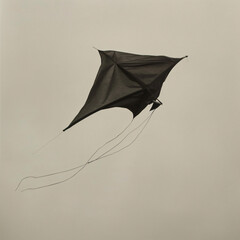 A black colour of dangerous kite is flying