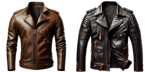 Leather jacket Isolated on white background