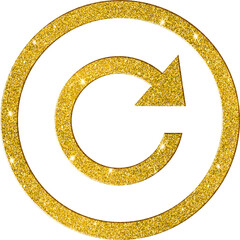 Gold Glitter Circle Arrow Update Icon