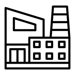 Processing Plant Vector Line Icon