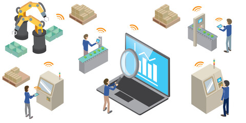 製造現場の見える化イメージイラスト