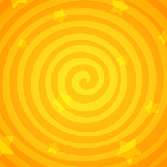 Swirling comic yellow background. Vector illustration for hypnotic spirals design. Vortex spiral twirl. Psychadelic pattern. Hypnotic spiral tunnel.