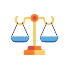 Scales of Justice Icon in Flat Design