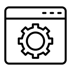 Browser Setting Vector Line Icon