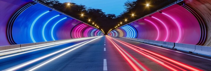 Illuminated Long Tunnel