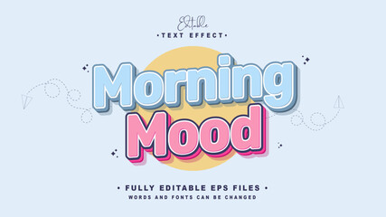 editable morning mood text effect.typhography logo