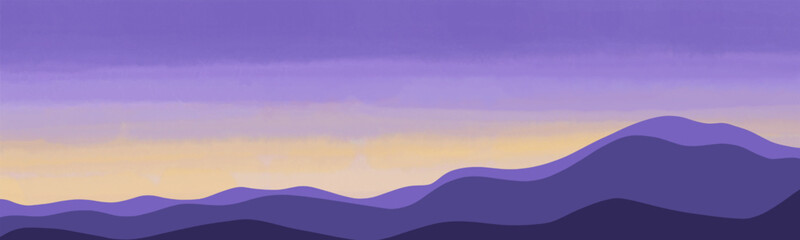 Obraz premium Purple sky with clouds in the background Watercolor texture on a white background Use to decorate the background according to festivals.