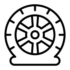 Obraz premium Flat Tire Vector Line Icon