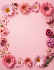 pink flower frame