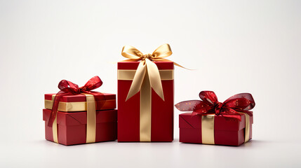 Obraz premium wrapped Christmas presents, side view