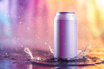 Soda Can With Water Splashing Out