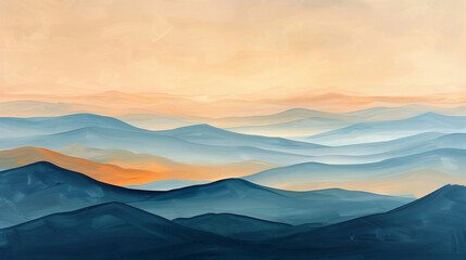 The simplicity and complexity of a desert scene at dusk in morning