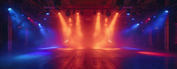 the stage where a large light show and smoke
