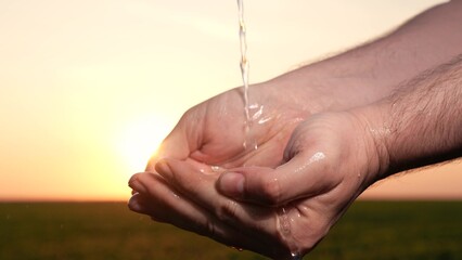 Washing men's hands sunset important aspect hygiene must observed health well-being. thoroughly...