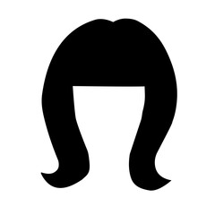 men's and women's hair black vector models