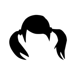 men's and women's hair black vector models
