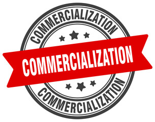 commercialization stamp. commercialization label on transparent background. round sign