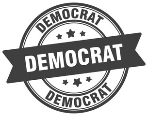 democrat stamp. democrat label on transparent background. round sign