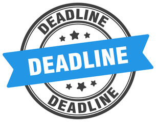 deadline stamp. deadline label on transparent background. round sign