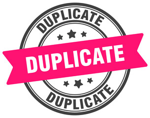 duplicate stamp. duplicate label on transparent background. round sign
