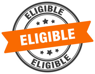 eligible stamp. eligible label on transparent background. round sign