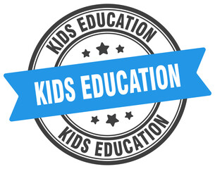 kids education stamp. kids education label on transparent background. round sign