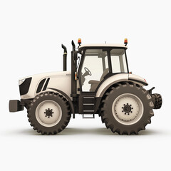 Fototapeta na wymiar Modern White Farm Tractor Isolated on White