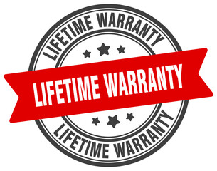 lifetime warranty stamp. lifetime warranty label on transparent background. round sign