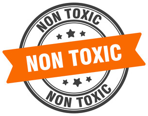 non toxic stamp. non toxic label on transparent background. round sign