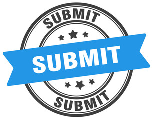 submit stamp. submit label on transparent background. round sign