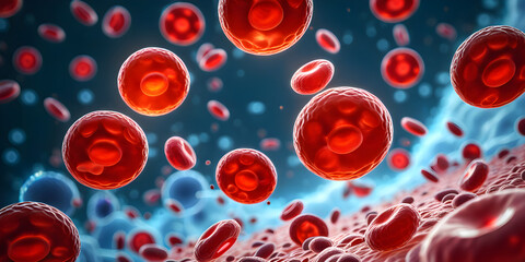 Red Blood Cells, Blood Clot, Medical Science Background - obrazy, fototapety, plakaty
