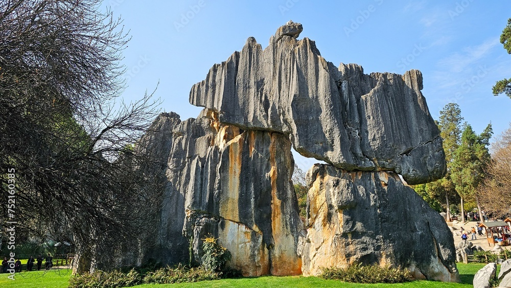 Sticker Serene landscape of Shilin Stone Forest located in China