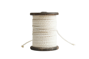 Decorative White Threads on a Spool Isolated On Transparent Background