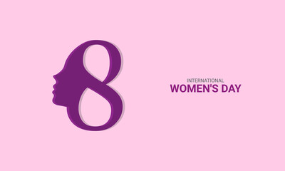  8 march, Happy women's Day, Women's freedom,  8 shape behind the women lips, hand, head, creative women's day. 3d illustration