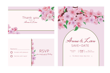 Wedding Card Collection With Cherry Blossom..
