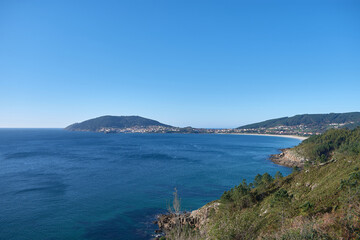 Scenic panoramic view of Finisterre in Coruna, Spain.