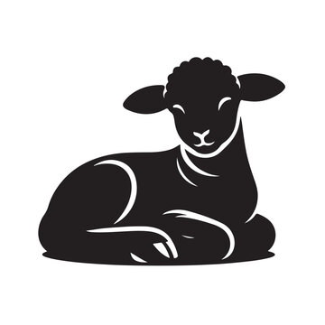 recommend clip art: Silhouette of a Resting Easter Lamb