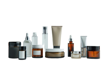 Beauty Products on Display Isolated On Transparent Background