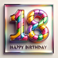 Candy-Colored 18th Birthday Balloon Celebration