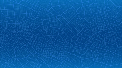 Abstract navigation plan of the urban area depicted and highlighted roads. Concept of planning and mapping a travel route using a general city map. Flat vector illustration