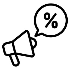 Megaphone And Percentage Sign