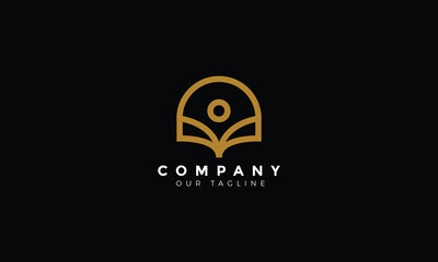 Abstract/elegant/geomatric logo design book with people monogram for company