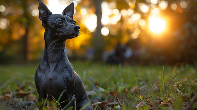 Portrait of Xoloitzcuintli Dog - Mexican Hairless Breed