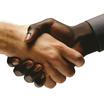 photo of handshaking between black and white person