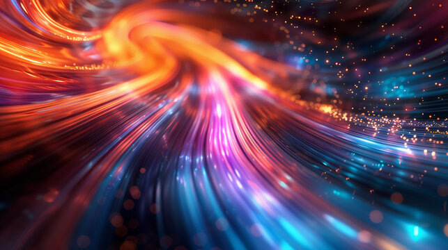 a distorted image of an abstract blurry light flow