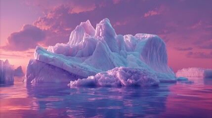 Image of icebergs melting due to global warming.