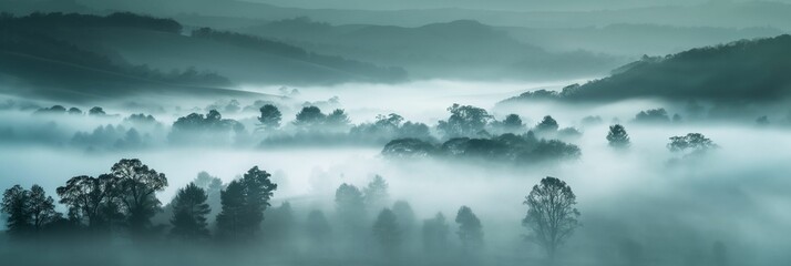 Obraz premium Image of landscape with fog.