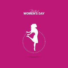 8 march, Happy women's Day, Women's freedom, women's creative design for social media banner, poster.